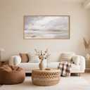 DRACIT Large Neutral Abstract Framed Canvas Wall Art Set,Minimalist Gray and Beige Pastel Wall Decor,Modern Nature Misty Textured Art Painting for Living Room,Bedroom-20 x40