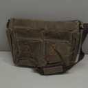 Messenger Bag for Men, 14-Inch Waterproof Laptop Bag, Waxed Canvas Satchel Bag for School, Vintage Rugged Shoulder Computer Bag, Crossbody Briefcase for Work Travel (Vintage Grey)