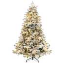 6 ft. Pre-lit Snow Flocked Hinged Artificial Christmas Tree with 260 LED Lights