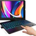 typecase Touch for iPad 9th Generation Case with Keyboard (10.2", 2021),Multi-touch Trackpad,10 Color Backlight, 360 Rotatable, Thin & Light for 8th Gen (2020),7th Gen (2019), Air 3,Pro 10.5 (Black).