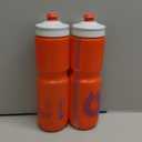 HydraPak Breakaway Surge Lightweight Bike Water Bottle 2-Pack (20oz, 25oz, 30oz) - High Flow, Cycling & Sports Squeeze Bottle (Orange)