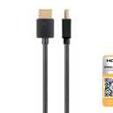 Monoprice High Speed HDMI Cable - 4K@60Hz, HDR, 18Gbps, YUV, 4:4:4, 36AWG, 8 Feet, Black - Ultra Slim Series