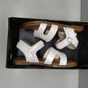 SM NEW YORK WHITE SANDALS KIDS, SIZE 4