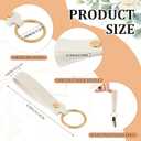 Wavyknot 100 Pcs PU Leather Keychain Blanks Bulk Laser Engraving Blanks Keychain Kit with Key Rings for DIY Key Chains Craft(5.6 x 0.8 Inches, Beige)