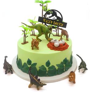 22PCS Dinosaur Cake Topper with Eggs Trees Dinosaur Toppers Birthday Party Cake Decorations Baby Shower Theme Party Decor