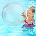Zhanmai 8 Pcs Inflatable Clear Beach Ball 16 Inch 24 Inch Pool Floating Ball Balloons Under The Sea Party Decorations Bubble for Summer Ocean Beach Pool Hawaii Luau Party Supplies