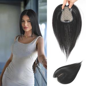 Hair Toppers for Women Real Human Hair, 3603D Bangs Clip Human Toppers for Women with Thinning Hair Realistic Scalp Line (Brown Black, 3D Side Bangs (11 * 7))