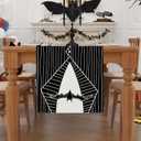 Linen Halloween Table Runner 72 Inches Long, Halloween Home Kitchen Dining Room Table Decor, Christmas Xmas Winter Holiday Decorations and Supplies for Home