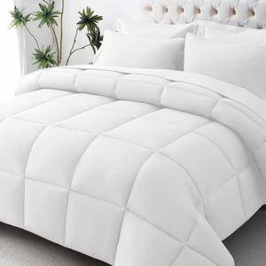 JOLLYVOGUE California King Comforter Set, Ultra-Soft Bed in a Bag Cal King, 7-Piece Bedding Sets, Goose Down Alternative, Oeko-TEX Certified, Sheets & Pillowcases, White