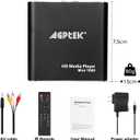 HDMI Media Player, Black Mini 1080p Full-HD Ultra HDMI Digital Media Player for -MKV/RM- HDD USB Drives and SD Cards