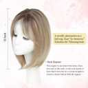 Ms Taj Hair Topper 12 Inch Hair Toppers for Women with Thinning Hair 6.5"x6.5" Large Base Synthetic Hair Topper with Bangs Fiber Wiglets Ladies Toppers Hair Pieces for Women-Ombre Dark Blonde