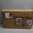 Stainless Steel Cat Litter Box, Extra Large XL Odor Free Metal Litter Box with High Sides Lid, Open Top Litter Pan Include Scoop Easy Cleaning Kitty Cat Box Anti-Urine Leakage, Non-Sticky