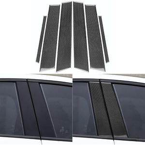 NVCNX Real Premium Carbon Fiber Compatible with Alfa Romeo Giulia 2017-2025 2018 2019 2020 2021 2022 2023 2024 Car Window B C Pillar Post Cover Sticker Decal Exterior Trim Accessories Black