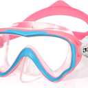 Water Space Kids Swimming Goggles Swim Mask with Nose Cover for Kids Youth 3-15, Anti-Shattered Lens UV Protection No-leak (Pink)