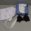 Irtysh Girl Blue Dress White Apron Halloween Cosplay Costume With Bow Hair Band Stockings Set