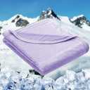 HOMFINE Cooling Blankets for Hot Sleepers - Summer Blanket Thin Lightweight Breathable Soft Double Side Enhanced Cooling for Bed Couch Sofa, Keep Cool for Night Sweats (Purple, 60 x 80 inches)