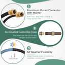Giraffe Hybrid Leader Hose 5/8" x 6ft Custom Length, No Kink, Flexible, Leakproof Water Hose with Female to Female Fittings, 600 Burst PSI
