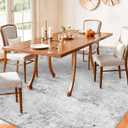 8x8 Square Area Rug Living Room: Abstract Washable Non-Slip Stain Resistant Rugs Low Pile Indoor Carpet for Dining Room Bedroom Office - Soft Throw Floor Mat for Modern Home Decor (8ft Square Grey)