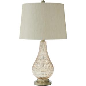 Signature Design by Ashley Latoya Contemporary 25" Curved Glass Table Lamp, Champagne