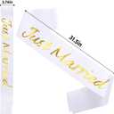 3 x Just Married Sash with Gold Letters, Bachelorette Party Sash Bride to Be, Bridal Shower Hen Favours Accessories, Engagement Proposal, Bachelorette, Wedding Favors Accessories just Marrier white sash (White)