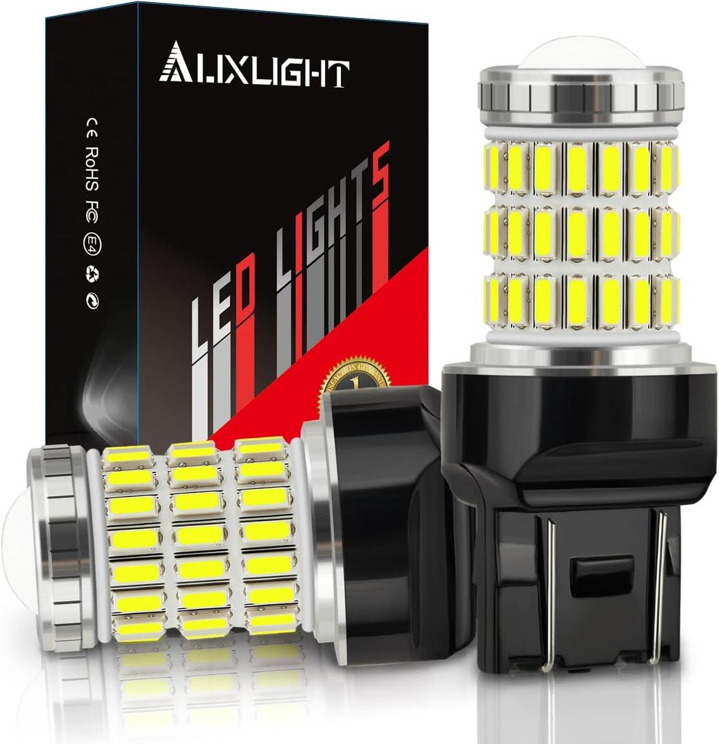 AUXLIGHT 7440 7441 7443 7444 T20 992 W21W LED Bulbs Xenon White, Ultra Bright 60-SMD LED Replacement for Back Up/Reverse Lights, Brake/Tail Lights, Turn Signal/Parking or Running Lights (Pack of 2)