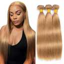 Blonde Bundles #27 Straight Bundles Human Hair 26 28 30 Inch Double Drown Unprocessed Brazilian Virgin Hair Honey Blonde Straight Extensions