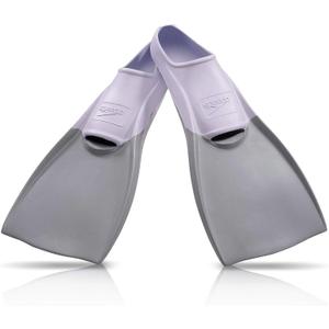 Speedo Unisex Adult Swim Training Fins (L - Men's Shoe size 8-9 | Women's Shoe size 9.5-10.5, White/Grey SIOC)