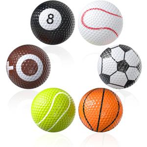 GreenHaven Funny Golf Balls Assorted Novelty Golf Balls Colorful Sportive Golf Training Balls for Practice Birthday Christmas Sports Gift Golfers Entertainment Holiday Decoration, 6 Pack