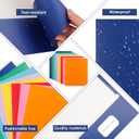 50 Pack Folders with Pockets, Pocket Folders Fit Letter Size Paper, with Business Card Slot, 2-Pocket Folder for School Office Home Business (Blue)