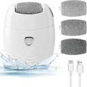 Electric Foot Callus Remover & Pedicure Kit w/3 Heads, 2-Speed Rechargeable (5W/500mAh) - Professional Foot File for Dead Skin, Calluses & Cracked Heels - Ergonomic Design w/Safety Lock-Home Spa&Gift