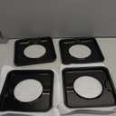 SGP-400 Chrome Square Gas Range Drip Pan, Black Porcelain Square 7.75 Replace WP786333 AP6011553 PS11744751 786333, 4 Pack | Upgrade by PANDEELS