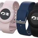 4 Pack Princess Cruise Medallion Holders for Kids and Adults, Silicone Wristbands for Carnival Ocean Medallion - 2 Sizes (S/M and M/L) in One Pack, Black and Dark Blue (M/L), Pink and White (S/M)