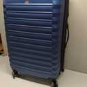 Amazon Basics 30" Hardside Large Checked Luggage with Multi-directional Wheels, Expandable for Up to 15% More Space, Scratch-Resistant Hardshell, Navy Blue