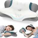 Cervical Neck Pillow for Pain Relief - Ergonomic Side Sleeper for Sleeping, Cooling Memory Foam Pillows for Neck Support, Contour Orthopedic Bed Pillow for Back Stomach Sleepers