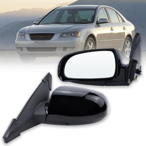 Left Driver Side Mirror Compatible with 2006 2007 2008 2009 2010 Hyundai Sonata With Power Glass Manual Folding Heated Black Replace#87610-0A000(5Pins)