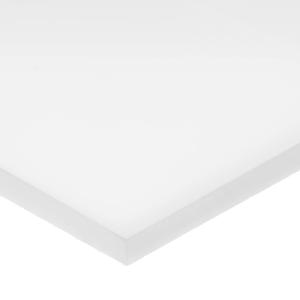 UHMW Polyethylene Plastic Sheet, White, 1/16 in Thick x 24 in Wide x 24 in Long