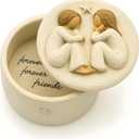 Forever Friends Resin Keepsake Box  Hand-Painted Friendship Gift Box with Two Angel Figures, 3 x 2H  Sentimental Gift for Women, Best Friends, Birthday, or Sympathy (Friendship)