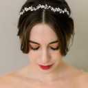SWEETV Rhinestones Bridal Headband Silver Crystal Wedding Headpieces for Brides Hair Pieces for Bridesmaid Flower Girl Hair Accessories