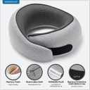 WANDER PLUS Travel Neck Pillow, Pure Memory Foam Neck Pillow for Airplanes, Comfortable Breathable Cover, 360 Degree Support Ergonomic Design Best for Sleeping Plane Train Travel Essentials Max Grey