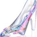 Cinderella Glass Slipper - Colorful Crystal Glass Shoe, Ideal for Cinderella Party, Girls Birthday Gift, Wedding Centerpiece, Princess Bedroom Decor, Cake Top Decor