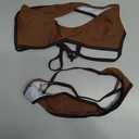 OWICA Women's 2 Piece String Bikini Set Sexy Bathing Suit with Adjustable Halter Neck and Thong Swimwear (Brown), Small