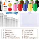 OGNWFUNK 49PCS Big Eye Steel Sewing Tool Set – Needle and Thread Repair Kit with Threader, Stainless Steel Hand Sewing Needles, Practical Sewing Kit for Adults, Home, DIY, and Travel Use
