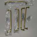 ASKANO 5 Pack 7-1/2 Inch Hole Centers, Brushed Gold Cabinet Pulls Gold Cabinet Handles Gold Kitchen Hardware for Cabinets ZP2302 Drawer Bedroom Dresser Bathroom Vanity Cupboard