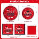 Graduation Plates and Napkins 2026 Grad Party Supplies, Class of 2026 Congrats Grad Disposable Paper Plates Cocktail Napkins Set for 2026 Red Black Graduation Party Decorations Sets, Serve 50