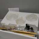 Fiqevs 3 Globe Mid Century Modern Floor Lamp for Living Room, Gold Floor Lamp with Frosted Glass Shade and LED Bulbs, Warm Light Standing Tall Pole Lamp for Bedrooms, Office - Antique Brass