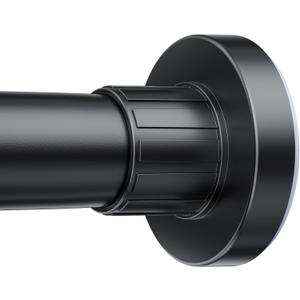 Ausemku Shower Curtain Rod 32-80 Inch Adjustable - 1 Inch Diameter Heavy Duty No drill Spring Tension Shower Rod, Non-Slip Rustproof Telescopic Rod for Bathroom, Black