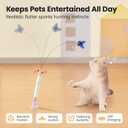 Potaroma Interactive Spinning Butterfly Cat Toy Wand Rechargebale Electric Touch Activated Cat Teaser with Suction Cup Self-Play & Handheld Mode for Indoor Kittens, Durable Automatic Play Toy