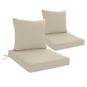 24x24 Inch Outdoor Cushions for Patio Furniture Set of 2, Waterproof Outdoor Chair Cushions w/Fade-Resistant, Removable & Machine-Washable Covers, Deep Seat Sofa/Couch Pads Replacement, cream