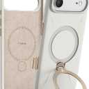 TORRAS Q3 Silicone 360 Spin for iPhone Air Case with Stand, Fit for MagSafe, Magnetic Ring Kickstand with Camera Control, Liquid Silicone Rubber Soft Phone Case for iPhone 17 Air 6.5'', Light Ivory