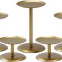 Homemory Christmas Fall Candle Holders for Pillar Candles Set of 5 (5, Gold)